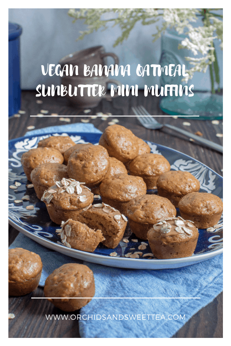 Vegan Banana Oatmeal SunButter Mini Muffins
