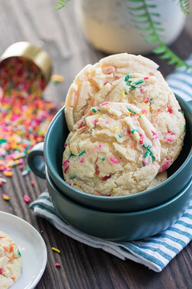Soft Oversized Crinkled Sprinkle Sugar CookiesSoft Oversized Crinkled Sprinkle Sugar Cookies