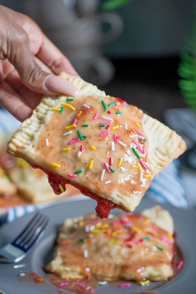 Strawberry Glazed Vegan Breakfast Pop Tarts