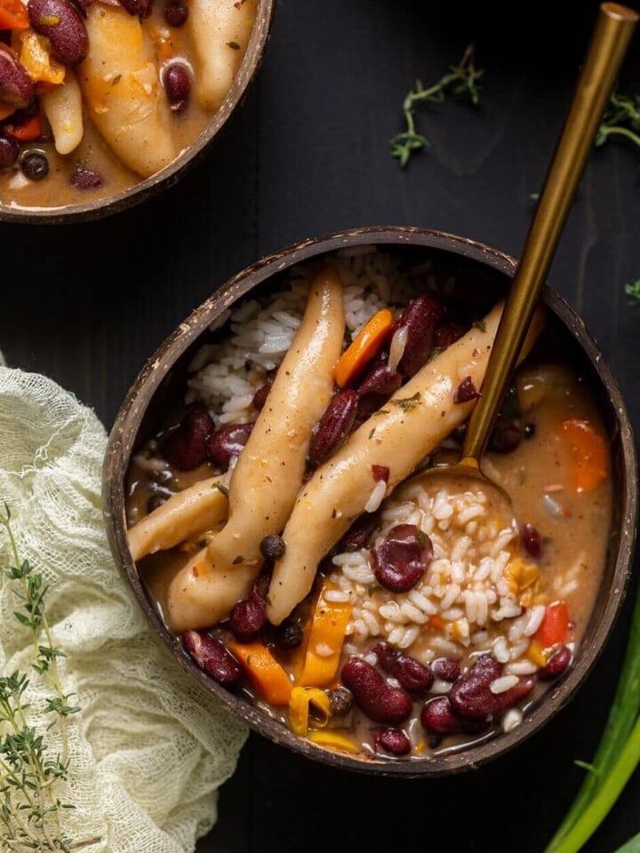 Bowls of Vegan Jamaican Stew Peas