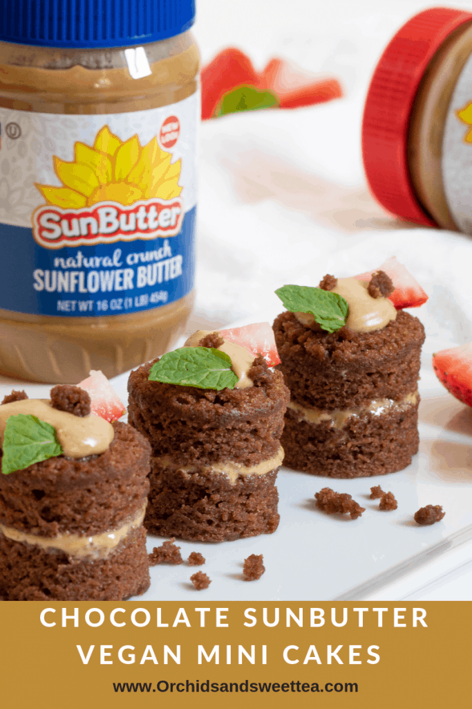 Chocolate SunButter Vegan Mini Cakes