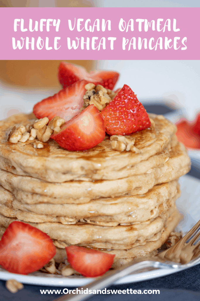 Fluffy Vegan Oatmeal Whole Wheat Pancakes