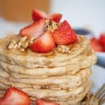 Fluffy Vegan Oatmeal Whole Wheat Pancakes