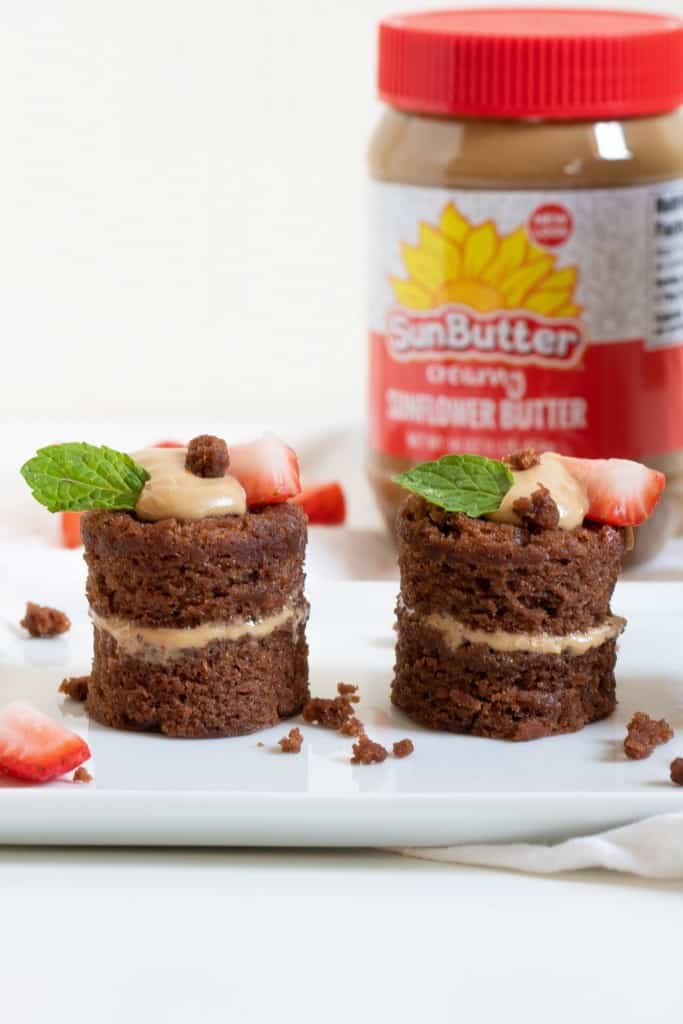 Chocolate SunButter Vegan Mini Cakes