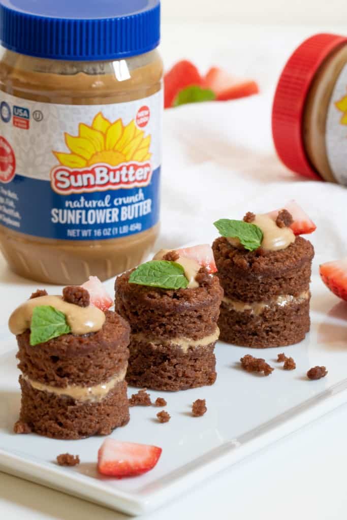 Chocolate SunButter Vegan Mini Cakes