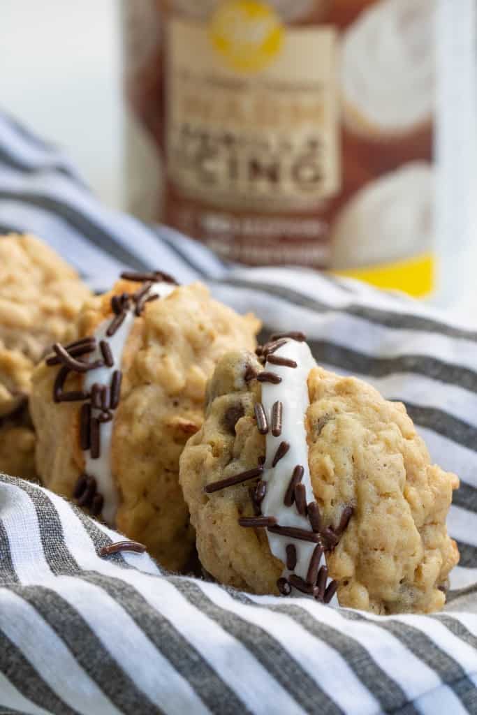 Soft + Chewy Chocolate Chip Oatmeal Cookie Sandwiches
