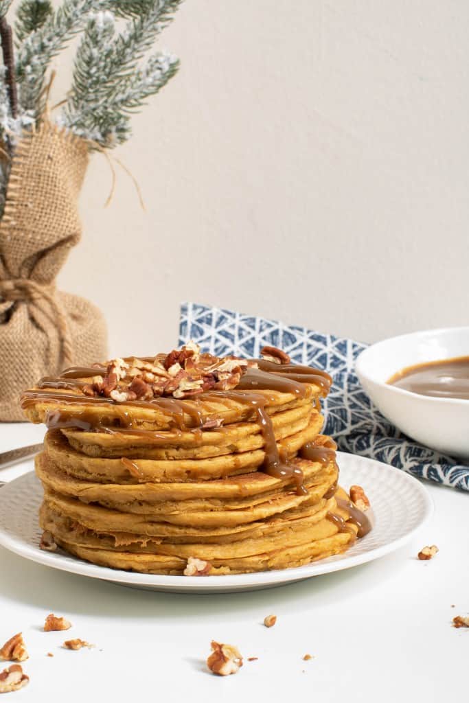 Sweet Potato SunButter Pancakes + Salted SunButter Caramel