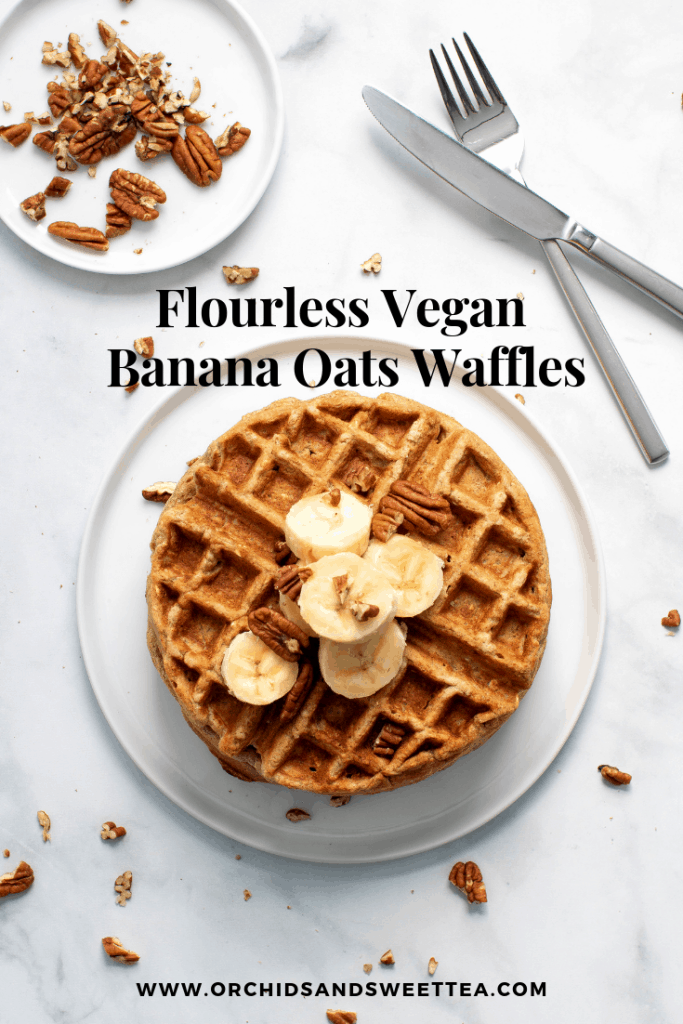 Flourless Vegan Banana Oats Waffles