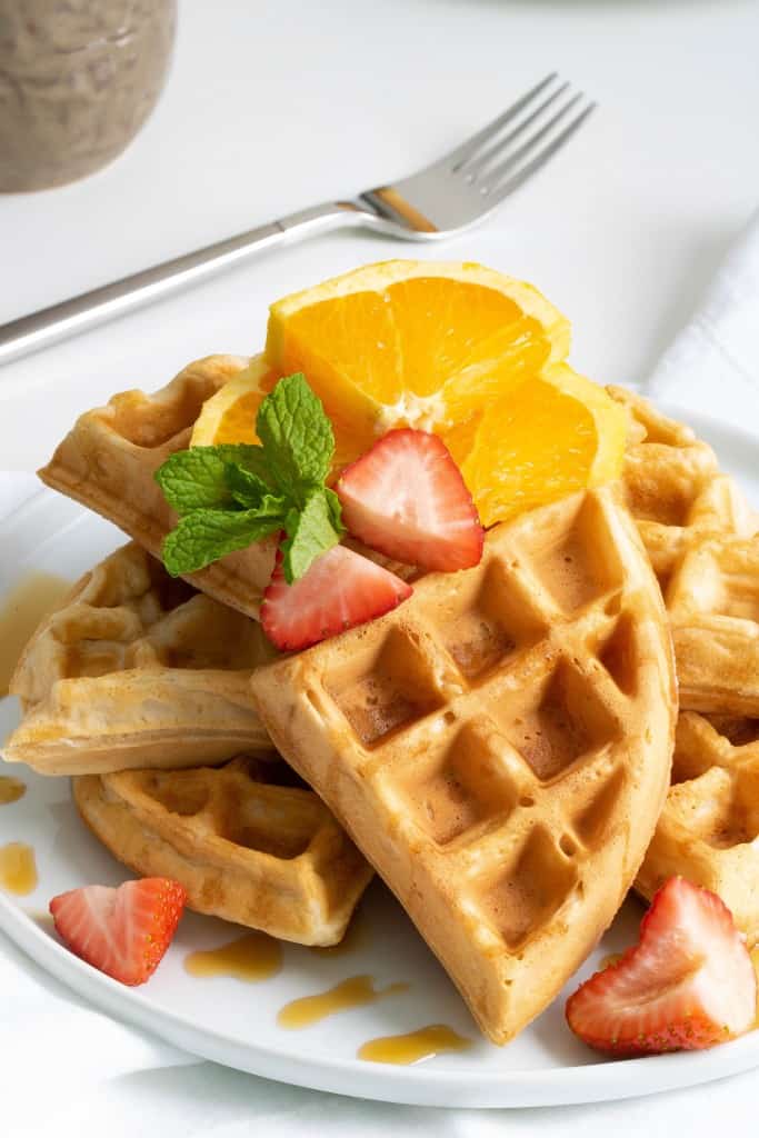 The Best Vegan Orange Belgian Waffles