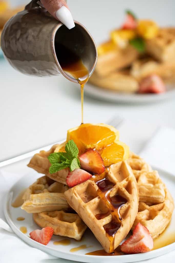 The Best Vegan Orange Belgian Waffles