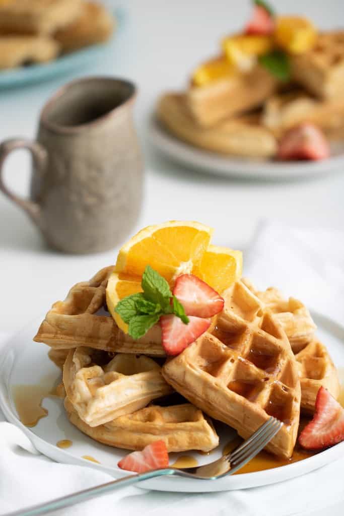 The Best Vegan Orange Belgian Waffles