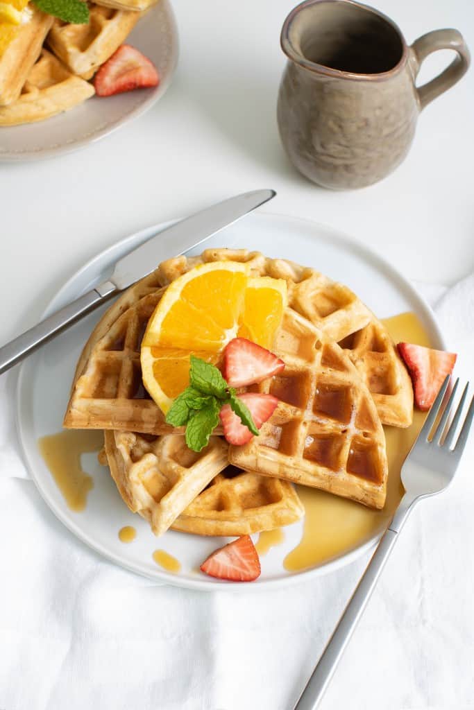 The Best Vegan Orange Belgian Waffles