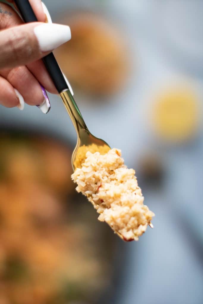Spicy Cajun Shrimp + Cauliflower Rice