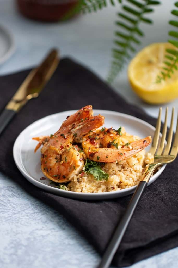 Spicy Cajun Shrimp + Cauliflower Rice