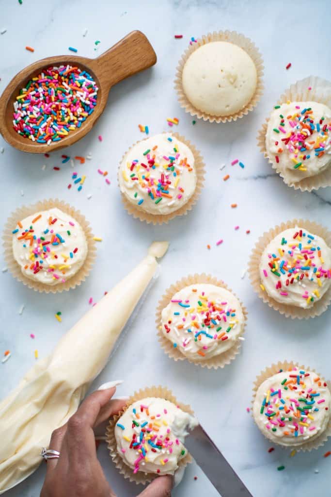 The Best Vanilla Cupcakes with Sprinkles