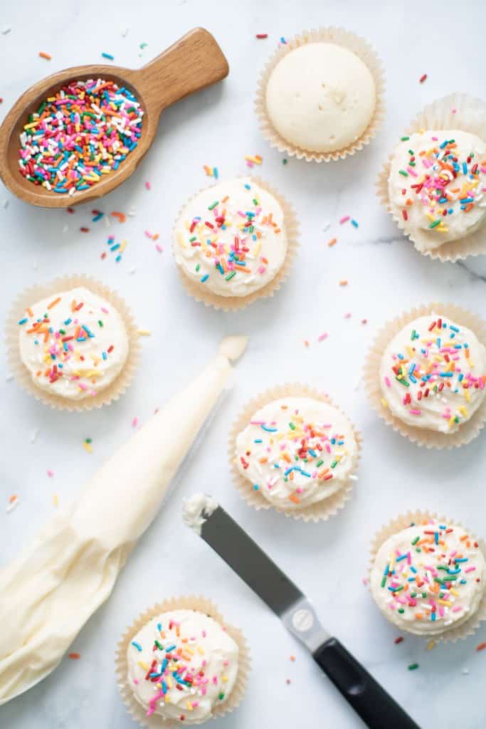 The Best Vanilla Cupcakes with Sprinkles