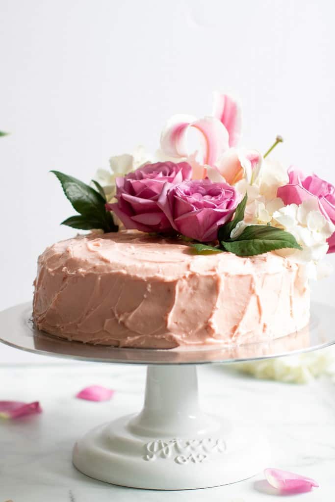 Lemon + Strawberry Layer Spring Cake