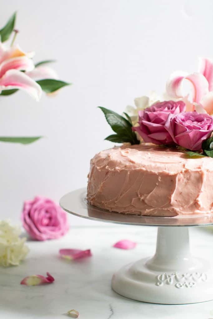 Lemon + Strawberry Layer Spring Cake