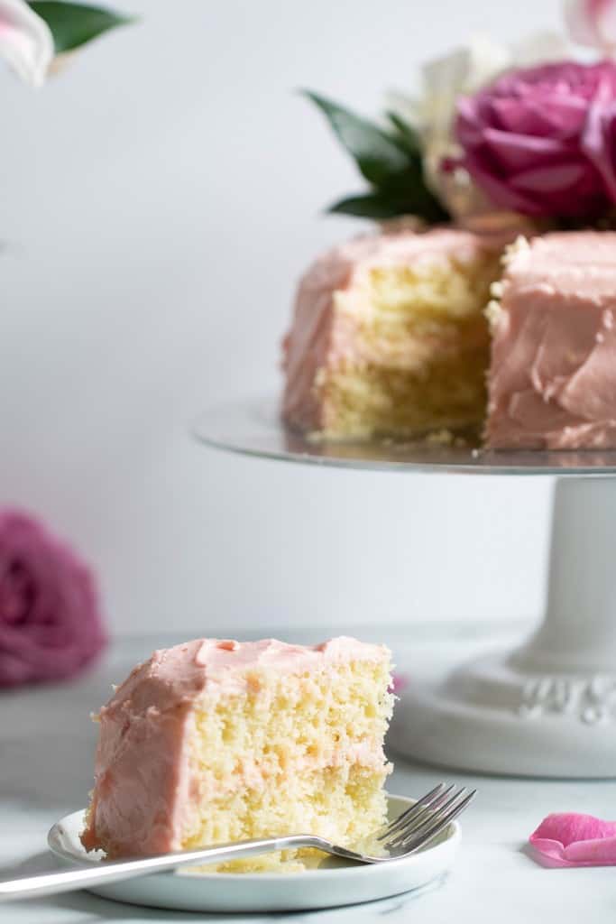 Lemon + Strawberry Layer Spring Cake