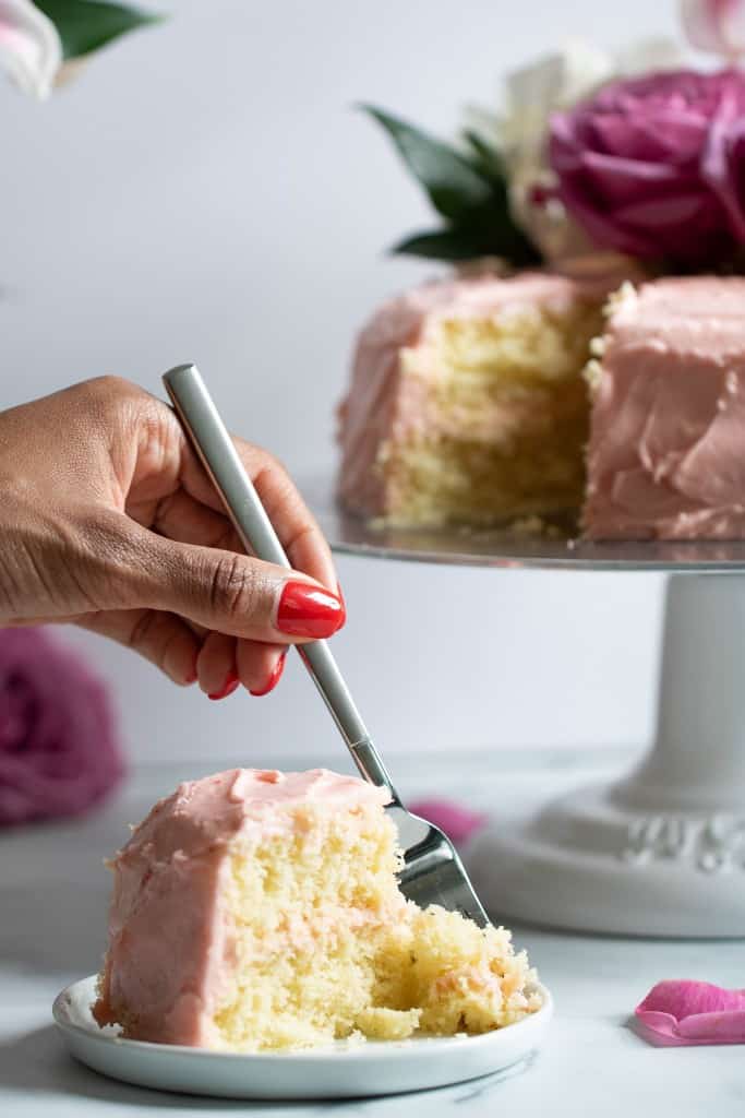 Lemon + Strawberry Layer Spring Cake