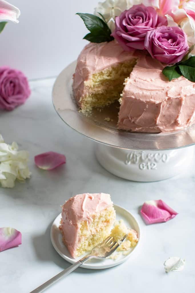 Lemon + Strawberry Layer Spring Cake