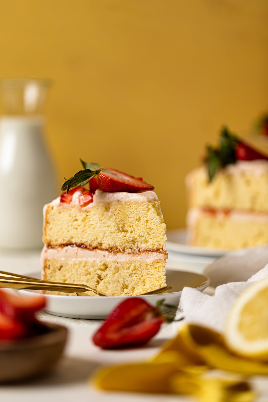 Slices Cake on small plates