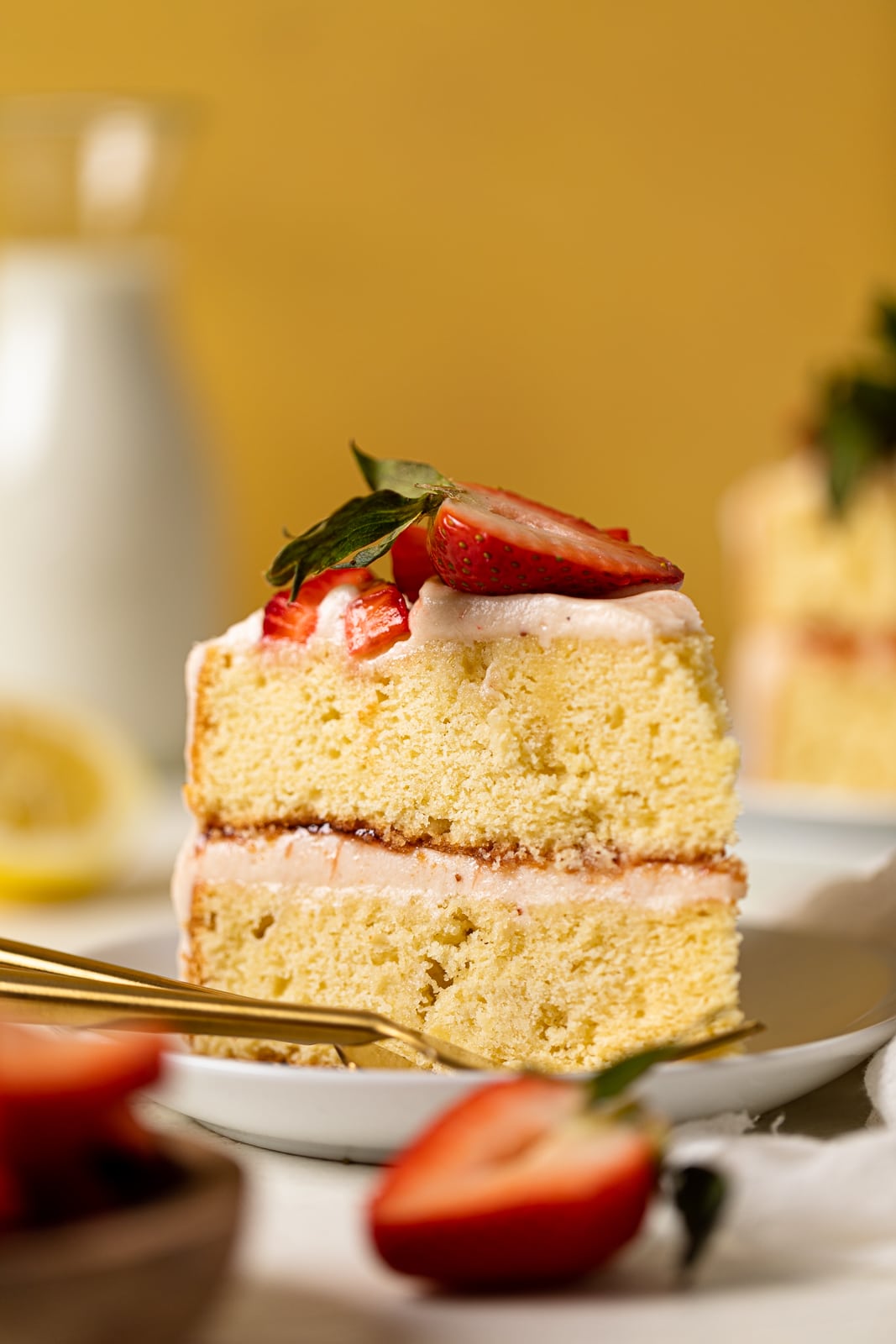 Slice of Cake and a fork on a small plate