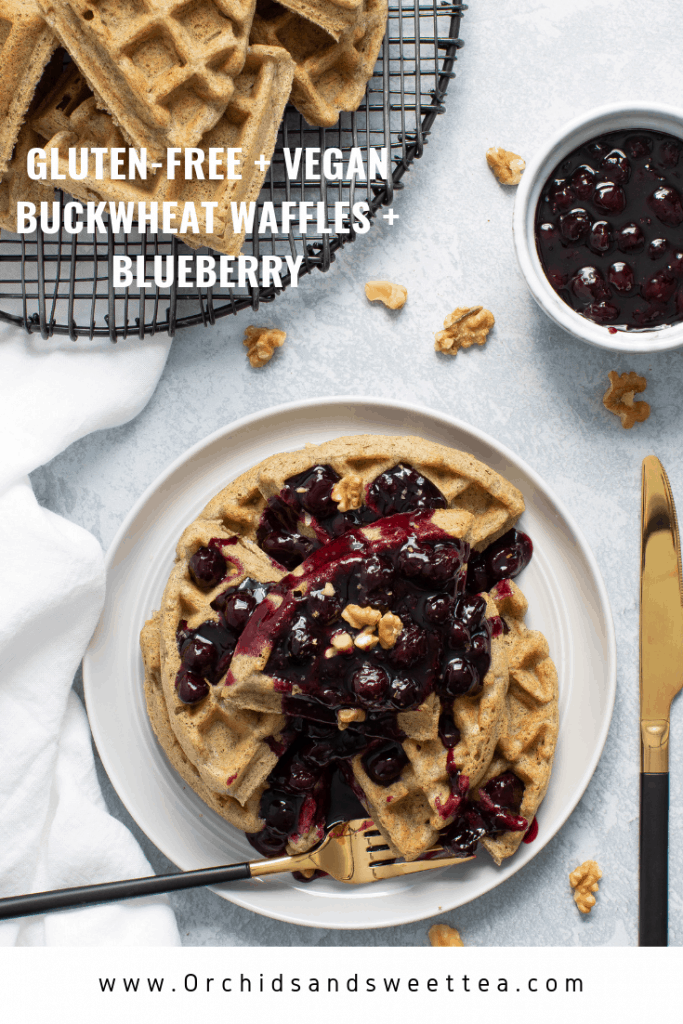 Fluffy Gluten-Free + Vegan Buckwheat Waffles + Blueberry