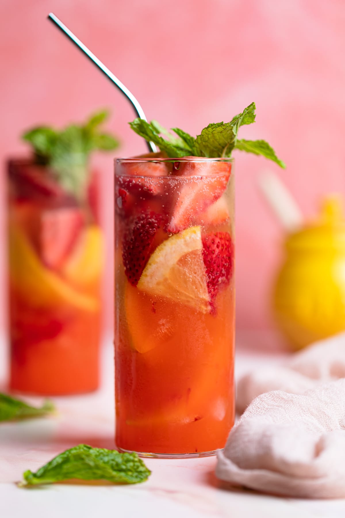 Strawberry Grapefruit Mint Spring Sodas
