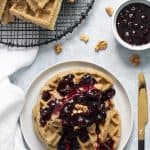 Fluffy Gluten-Free + Vegan Buckwheat Waffles + Blueberry