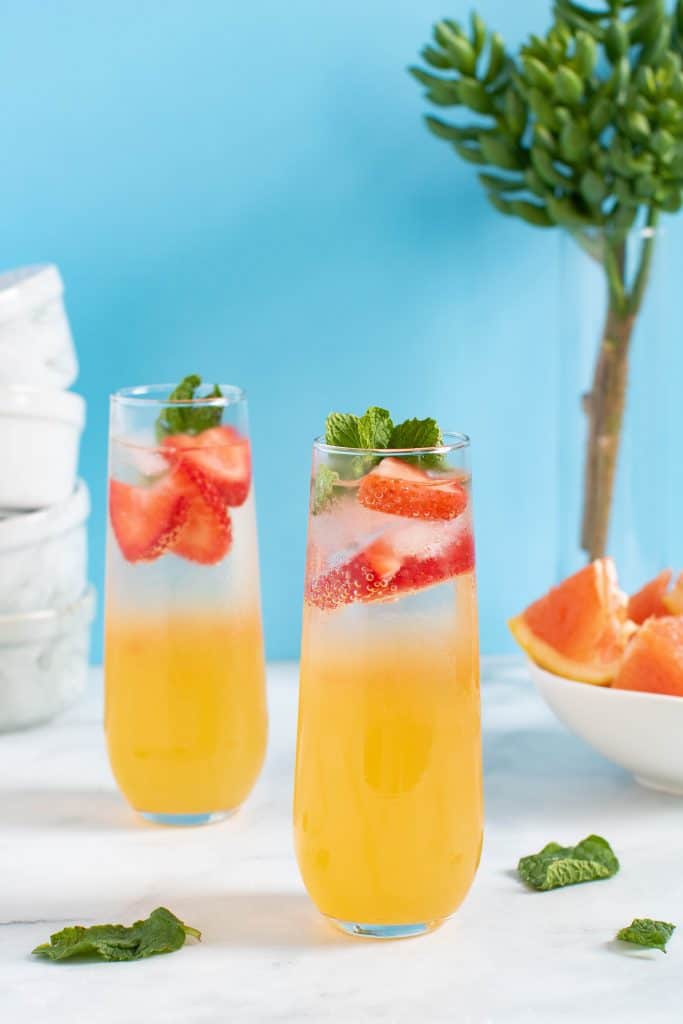 Strawberry Grapefruit Mint Spring Sodas