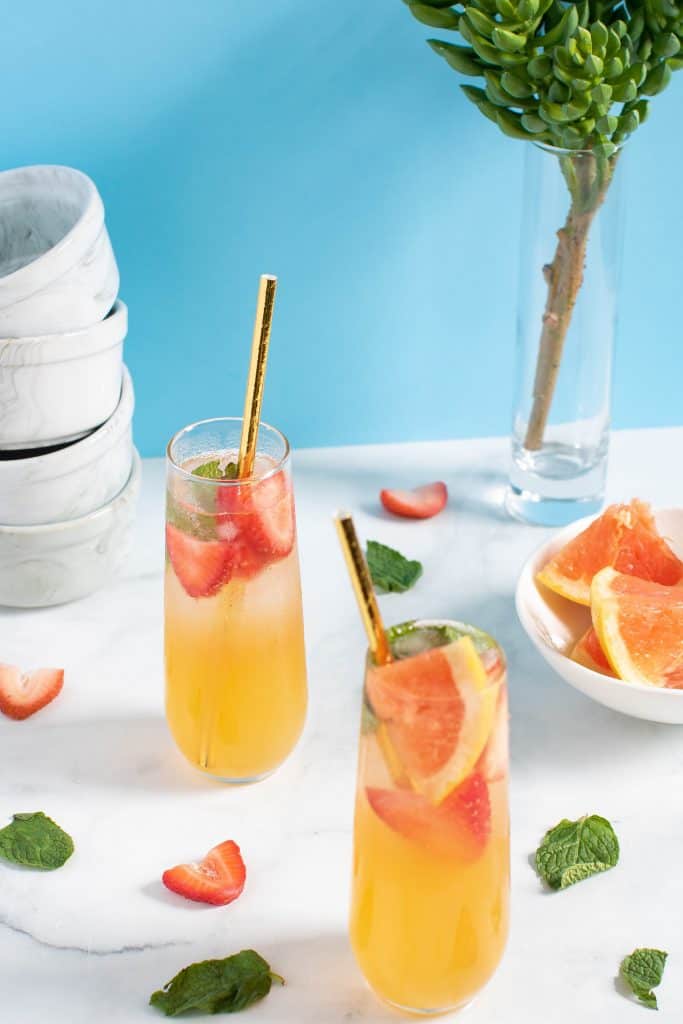 Strawberry Grapefruit Mint Spring Sodas