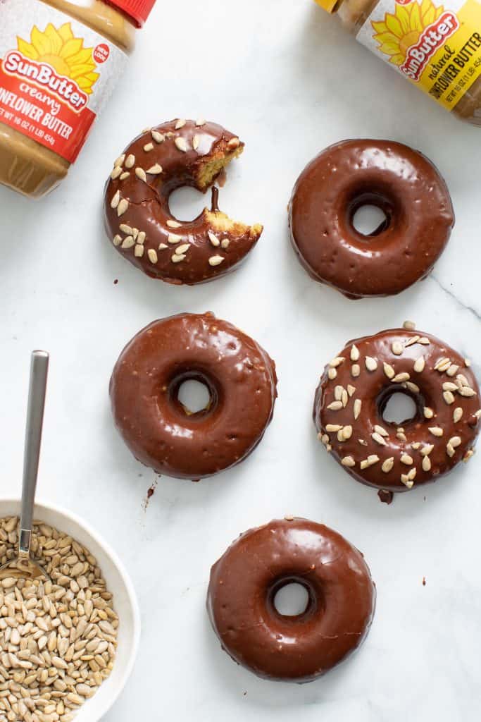 Vegan Sunflower Butter + Chocolate Doughnuts