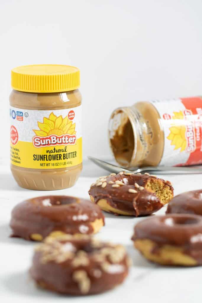 Vegan Sunflower Butter + Chocolate Doughnuts