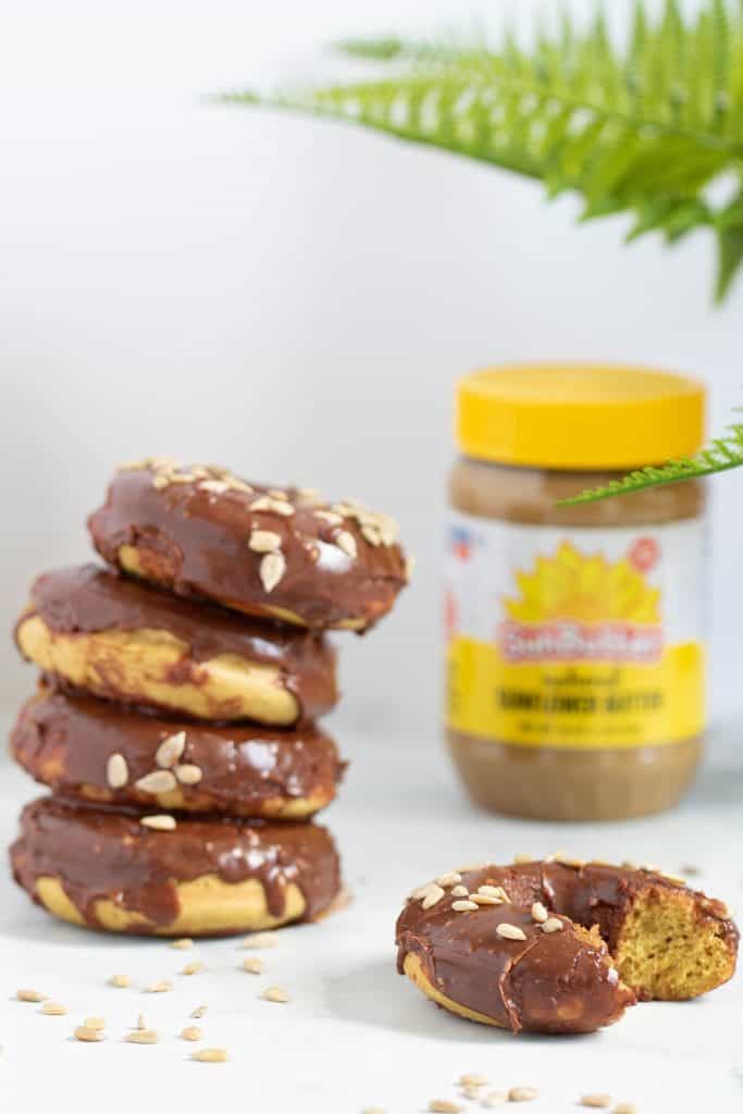 Vegan Sunflower Butter + Chocolate Doughnuts