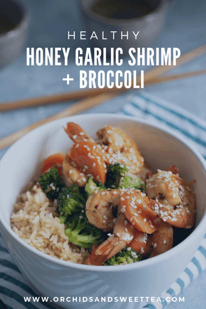 Healthy Honey Garlic Shrimp + Broccoli