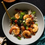 Bowl of Honey Garlic Shrimp with Broccoli