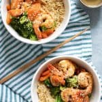 Healthy Honey Garlic Shrimp + Broccoli