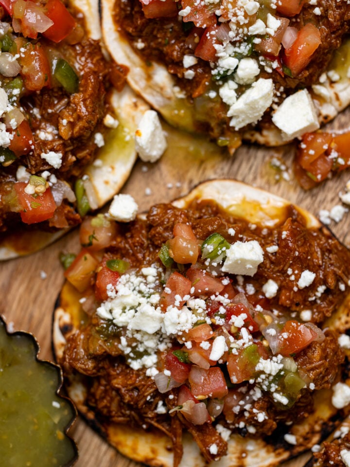 Up close shot of BBQ Braised Rib Street Tacos.