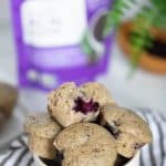 Vegan Blueberry Acai Mini Muffins in a small bowl.