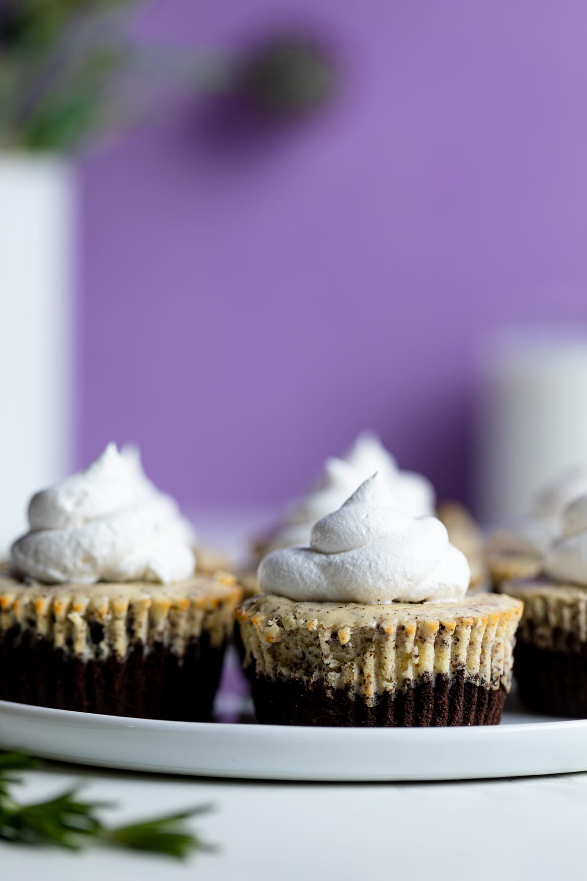 Oreo Cheesecake Bites topped with whipped cream.