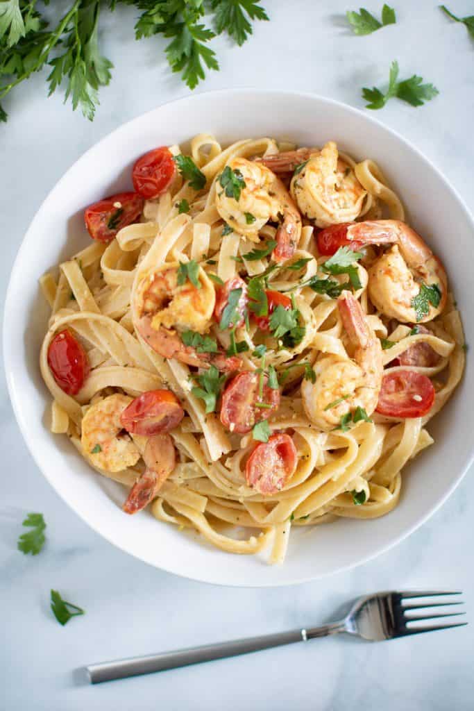 Savory Lemon Garlic Shrimp Pasta