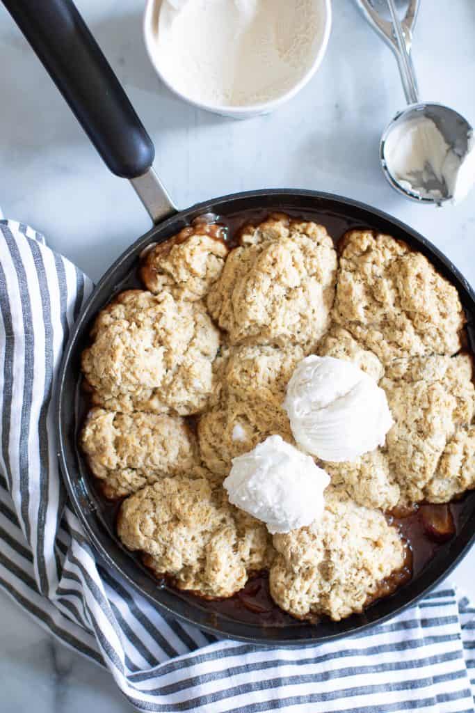 Vegan Southern Maple Peach Cobbler