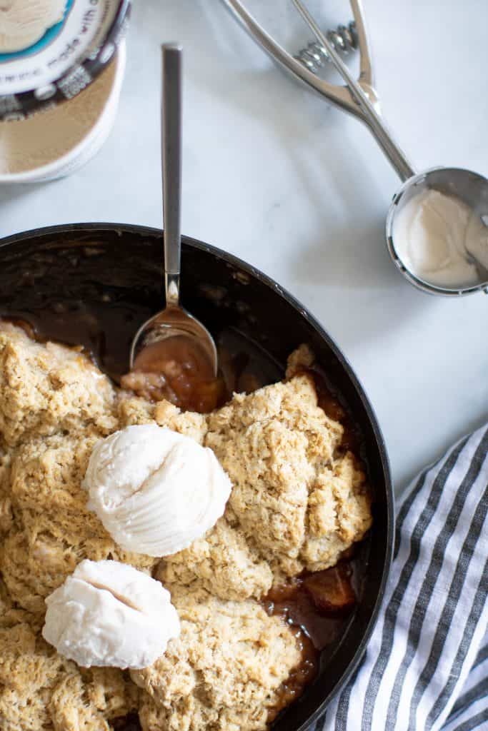 Vegan Southern Maple Peach Cobbler