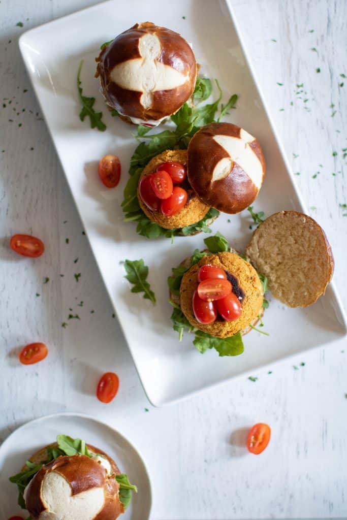 Easy Cauliflower Sweet Potato Sliders + Aioli