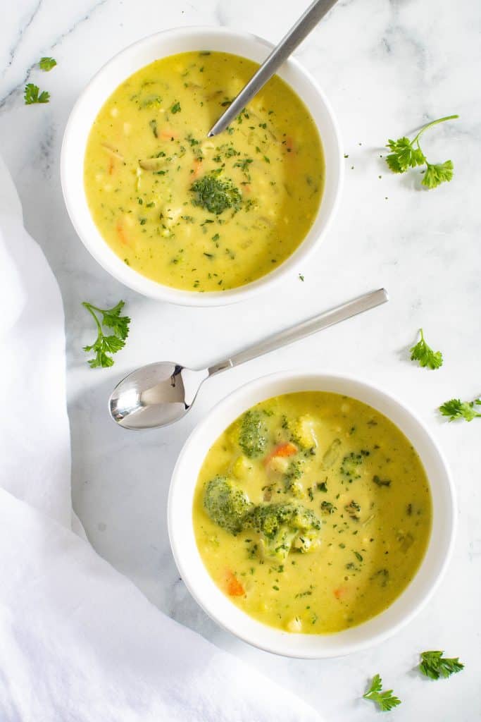 Loaded Dairy-Free Broccoli Cheddar Soup