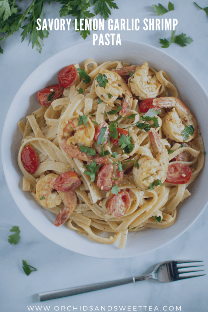 Savory Lemon Garlic Shrimp Pasta