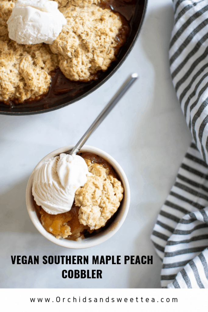 Vegan Southern Maple Peach Cobbler