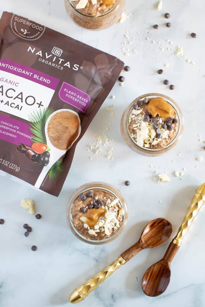Superfood Overnight Oats: Maca, Cacao, + Chia Seeds