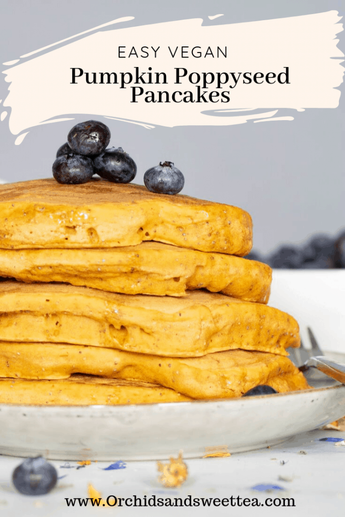 Easy Vegan Pumpkin Poppyseed Pancakes
